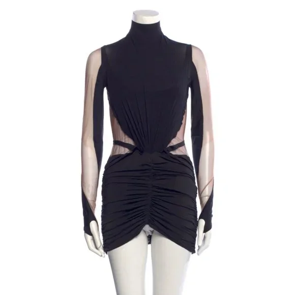 Mugler Turtleneck Mini Dress - Picture 1 of 7